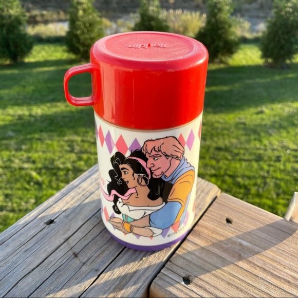 Vintage Disney | " The Hunchback Of Notre Dame" Red & Purple Thermos - Picture 1 of 7